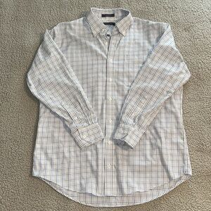 Damon Button Down Men's Size 16 / 32-33 Blue & Yellow Dri-Tech Dress Shirt